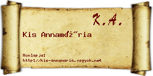 Kis Annamária névjegykártya