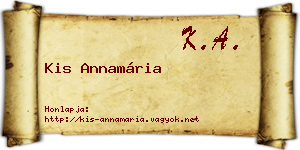 Kis Annamária névjegykártya