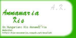 annamaria kis business card